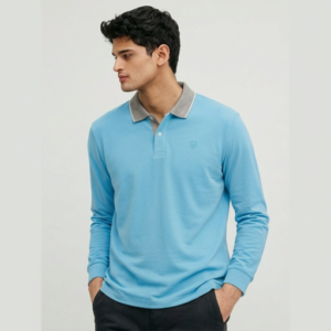 Slim-Fit  Long-Sleeve Polo T-Shirt