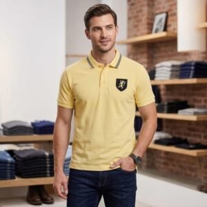 Vibrant Yellow\ Blue Half-Sleeve Polo T-Shirt – Summer Essentials