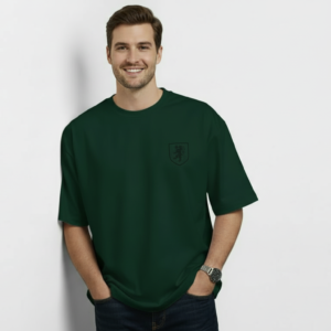 Men’s Premium Green Oversized Crest T-Shirt