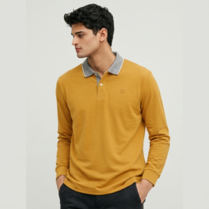 Slim-Fit Long-Sleeve Polo T-Shirt