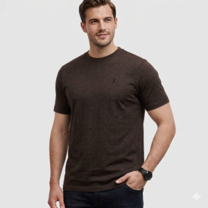 Men’s Premium Dark Brown T-Shirt - Allover Geometric Print